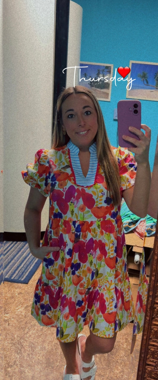 Bright floral dress