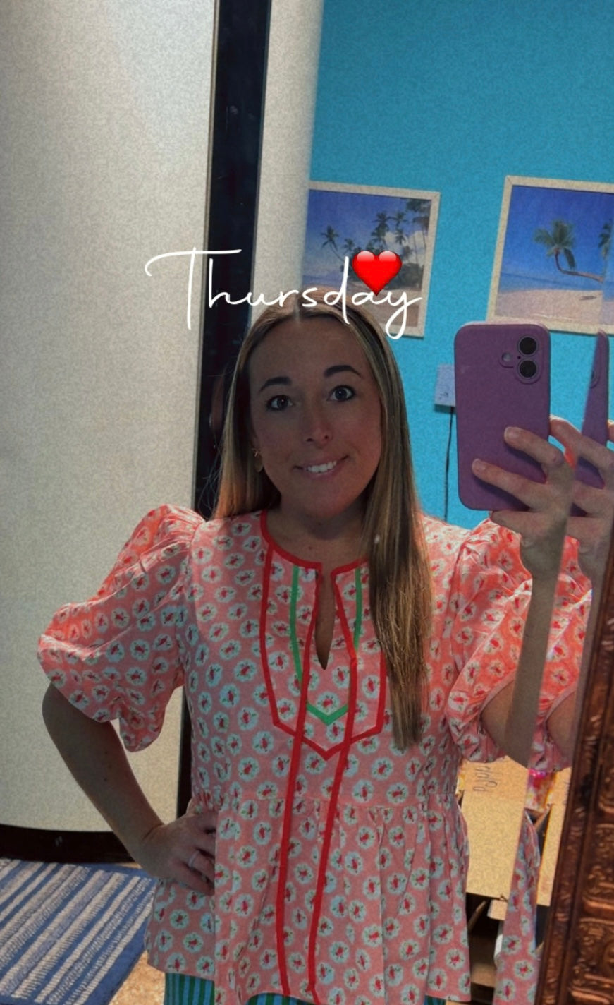 Peach floral top