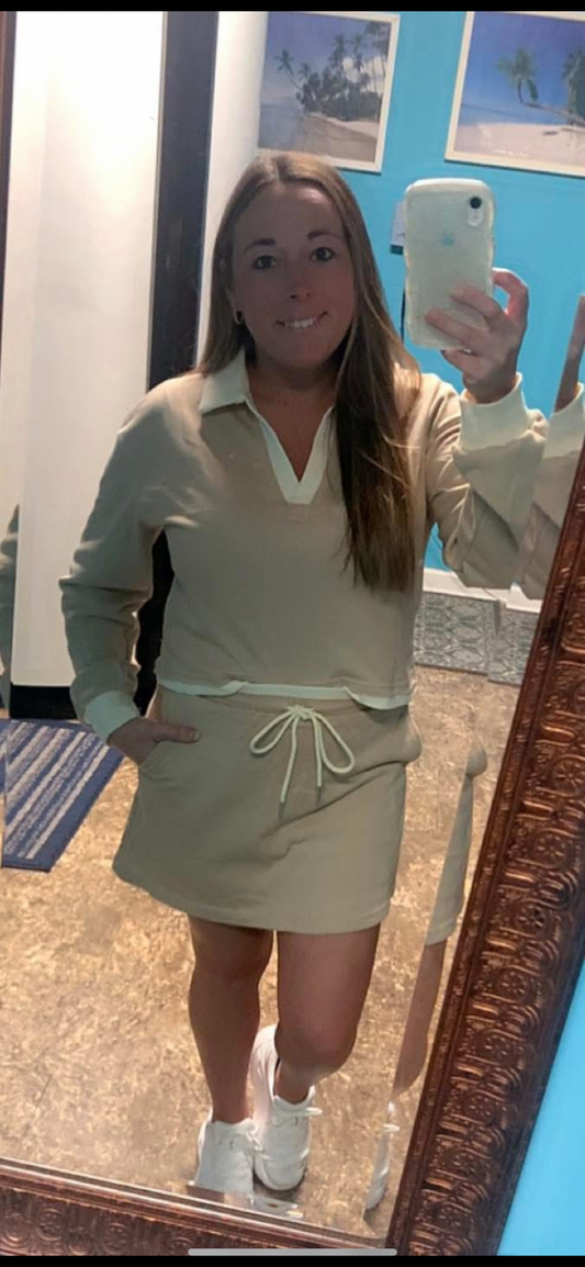 Khaki skort set