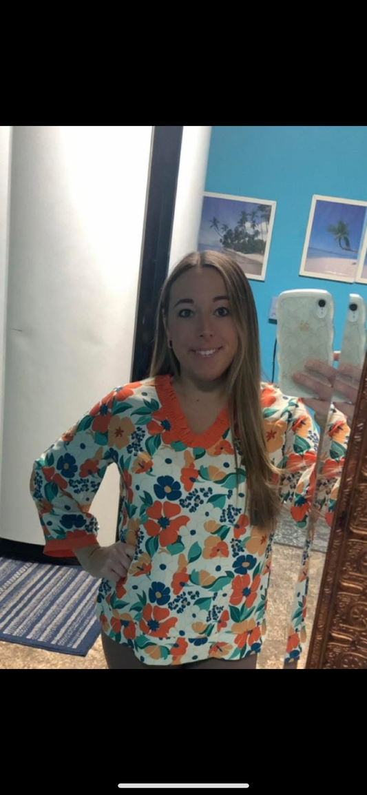 Orange floral top