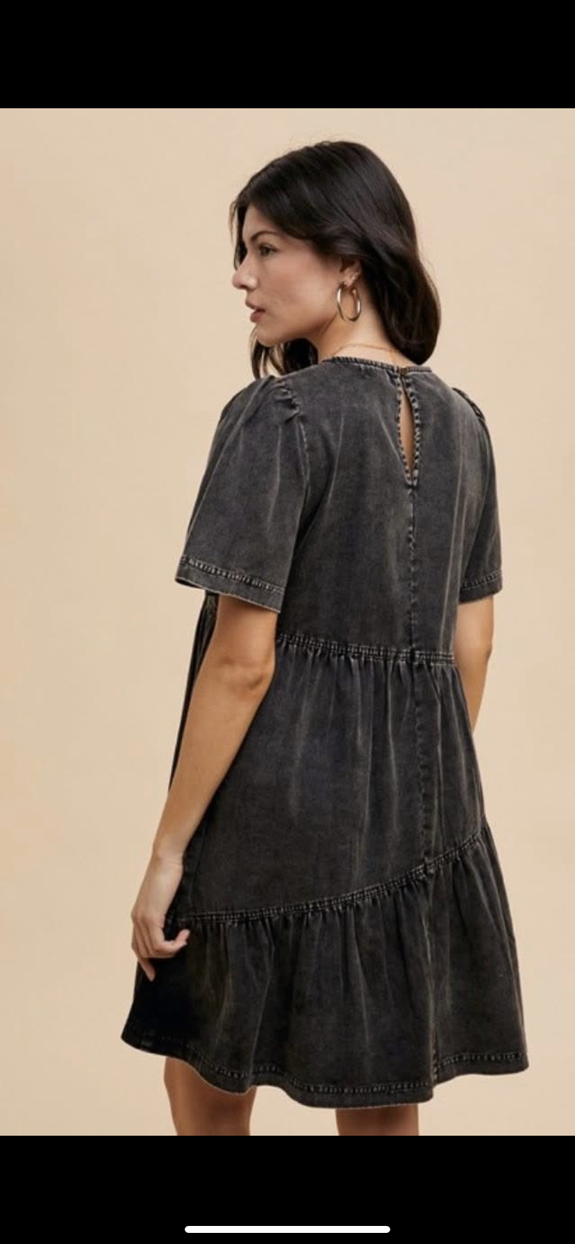 Black denim dress