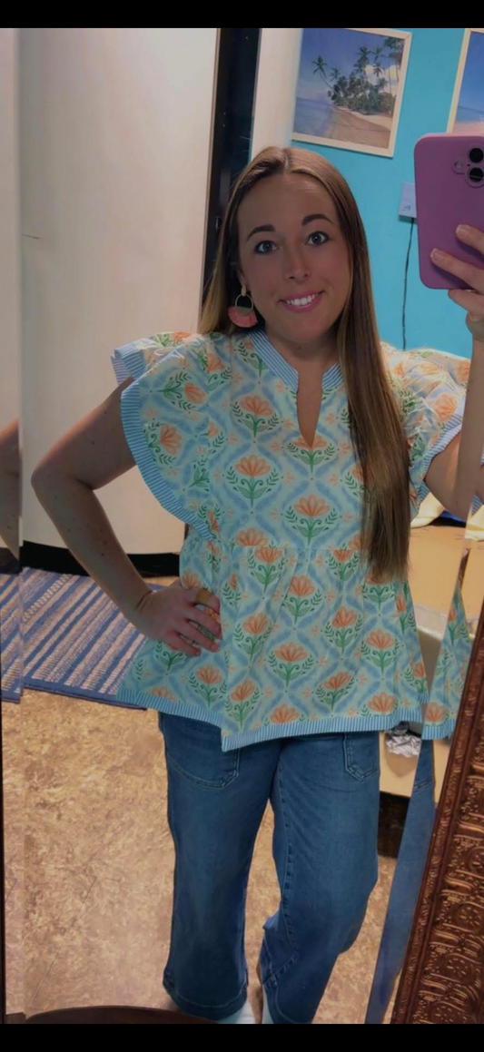 Flutter floral top