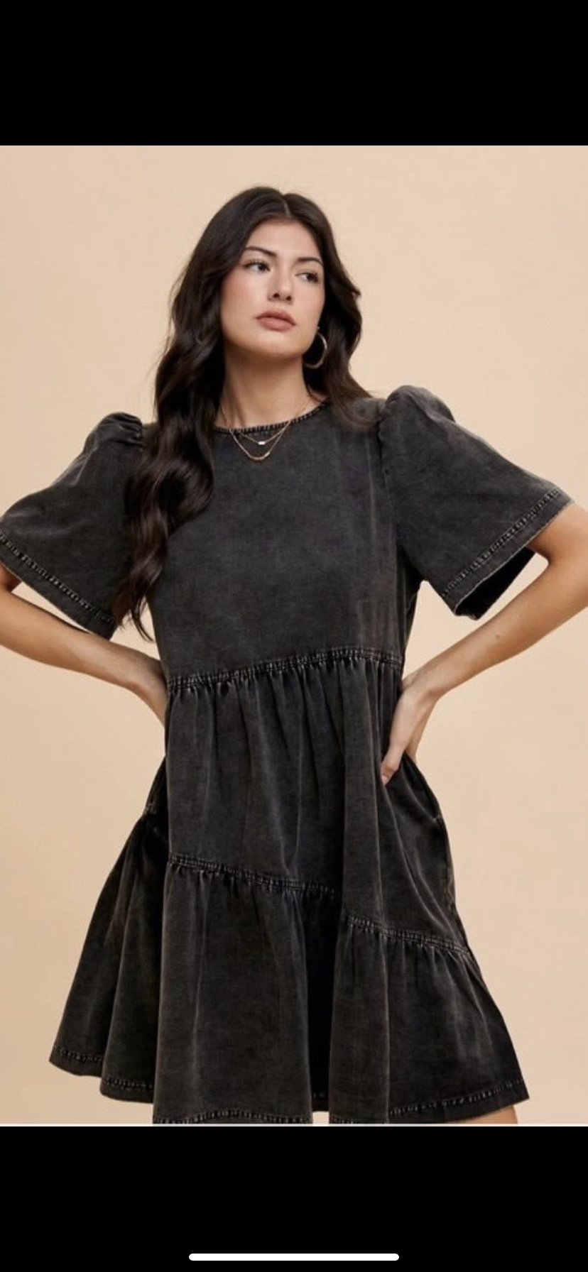 Black denim dress