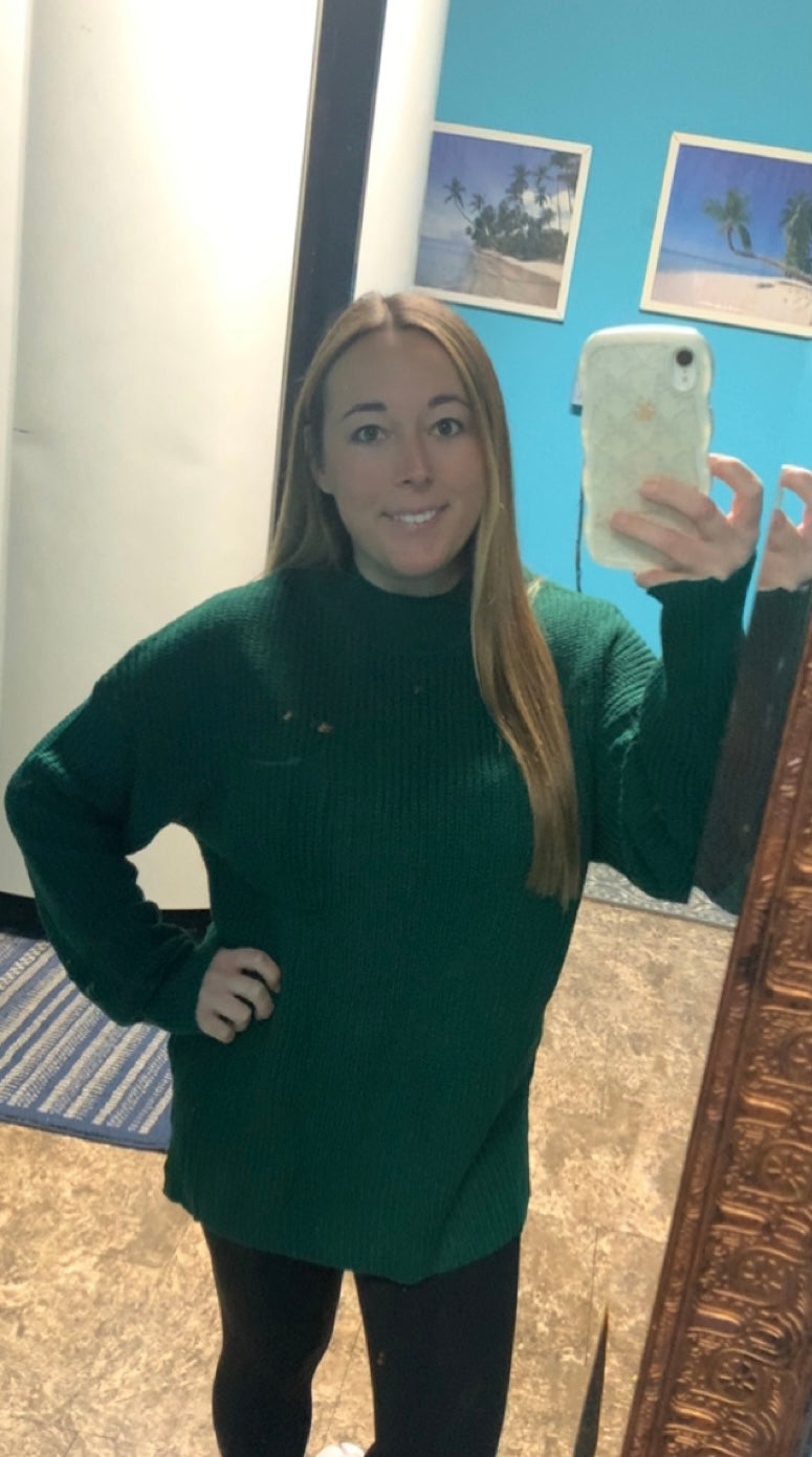 Hunter green lightweight sweater top