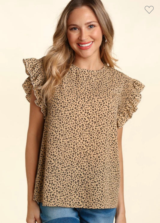 Taupe cheetah top