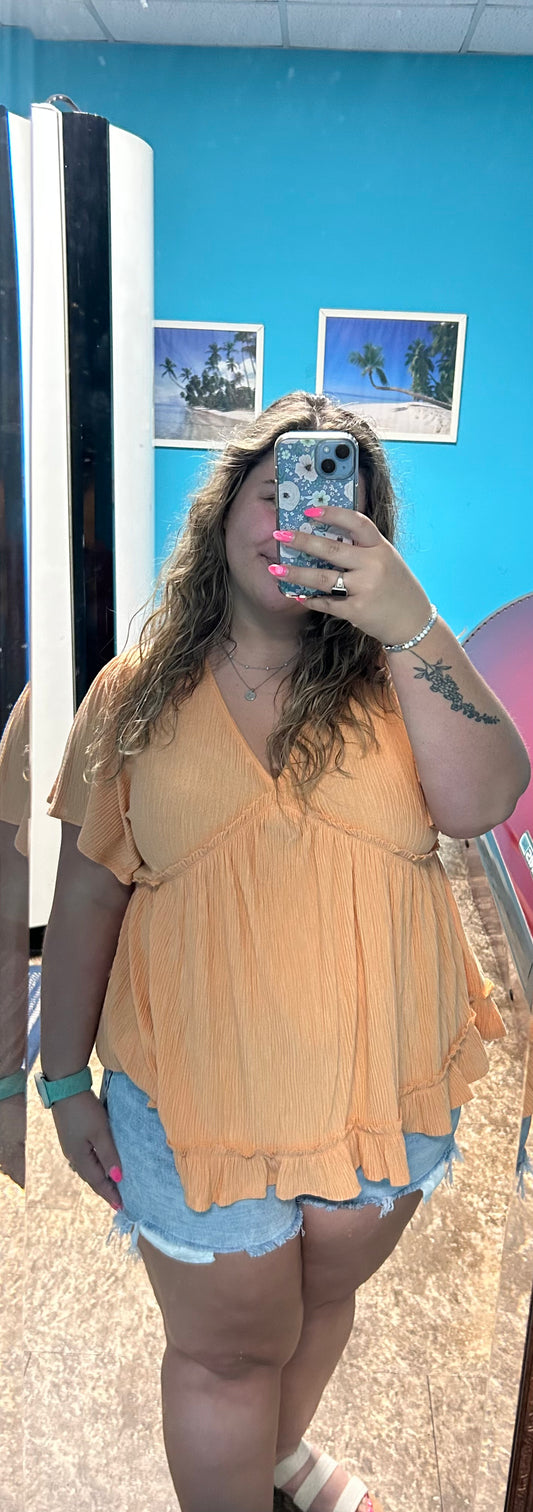 Orange babydoll top