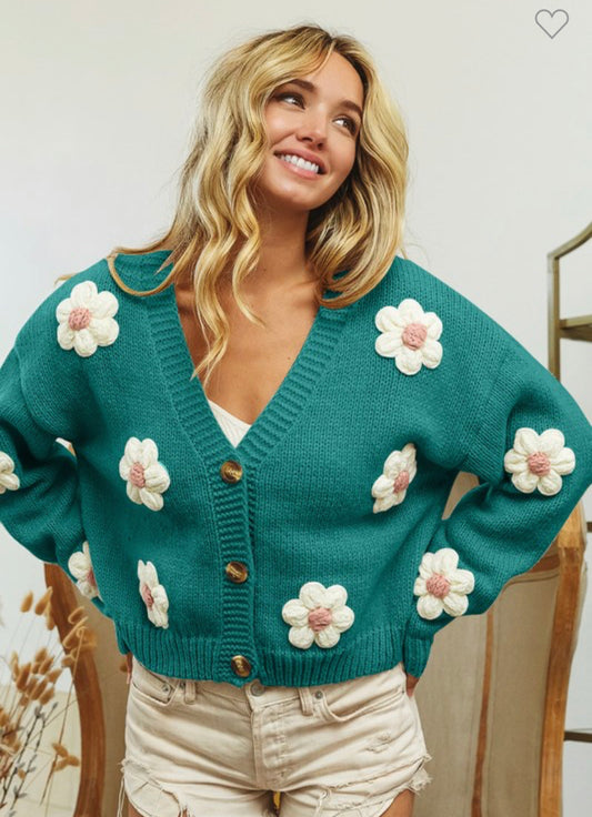 Jade flower cardigan