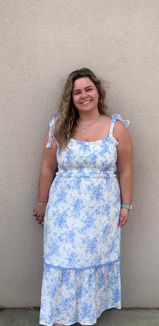 Blue/white floral dress