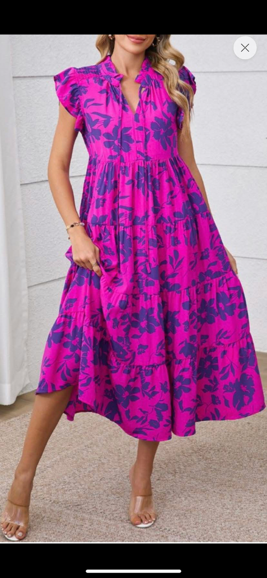Magenta floral dress